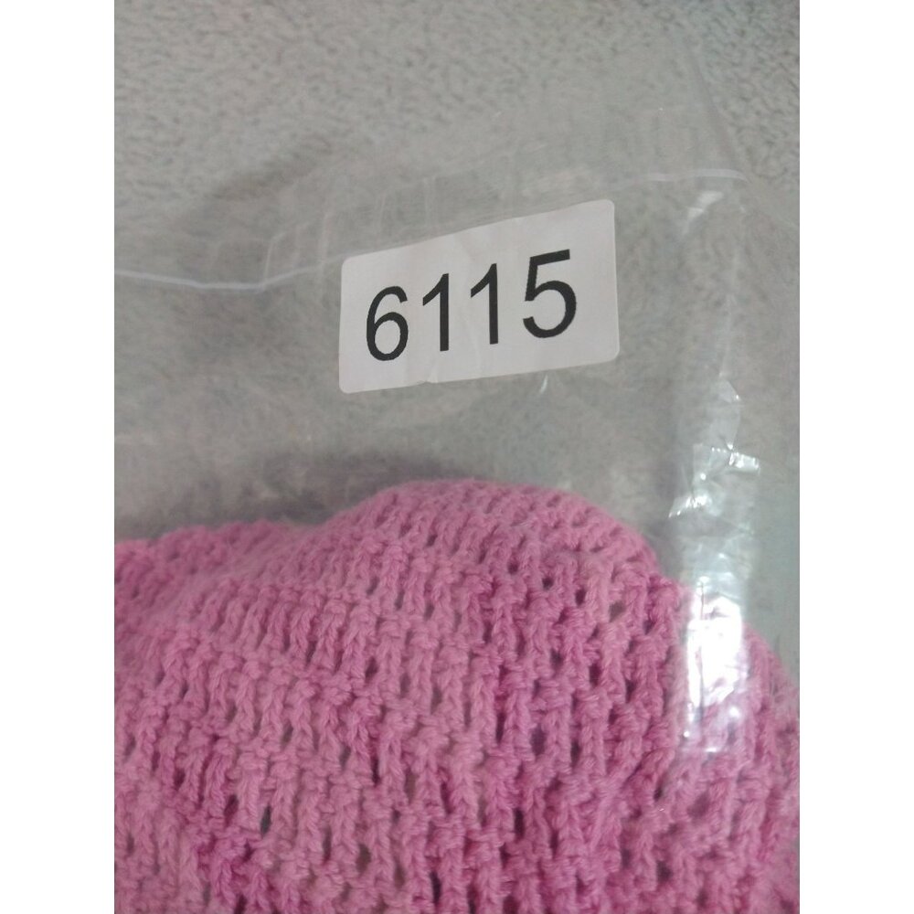 American Eagle Sweater Womens Large Pink Crop Crochet Cotton Long Sleeve Barbie - Picture 7 of 7